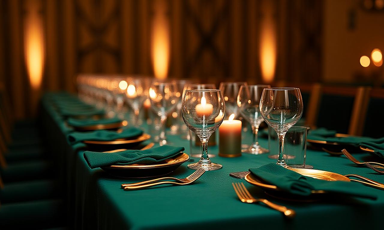 Allestimento tavola elegante Art Deco per evento privato